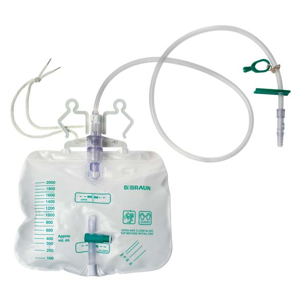 Braun Ureofix Bettbeutel mit Tropfkammer 28431S 2000 ml 110 cm 05016448