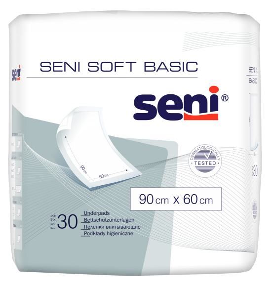 Seni SOFT BASIC, 90x60cm, Bettschutzunterlage, 4x30 Stück